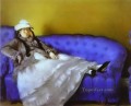 Madame Manet en un sofá azul Eduard Manet